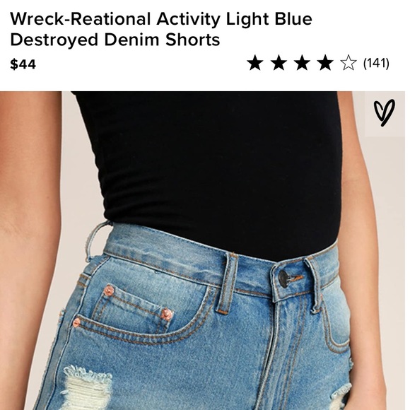 High waisted denim shorts - Picture 2 of 3